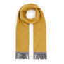 Yellow and grey reversible wool scarf